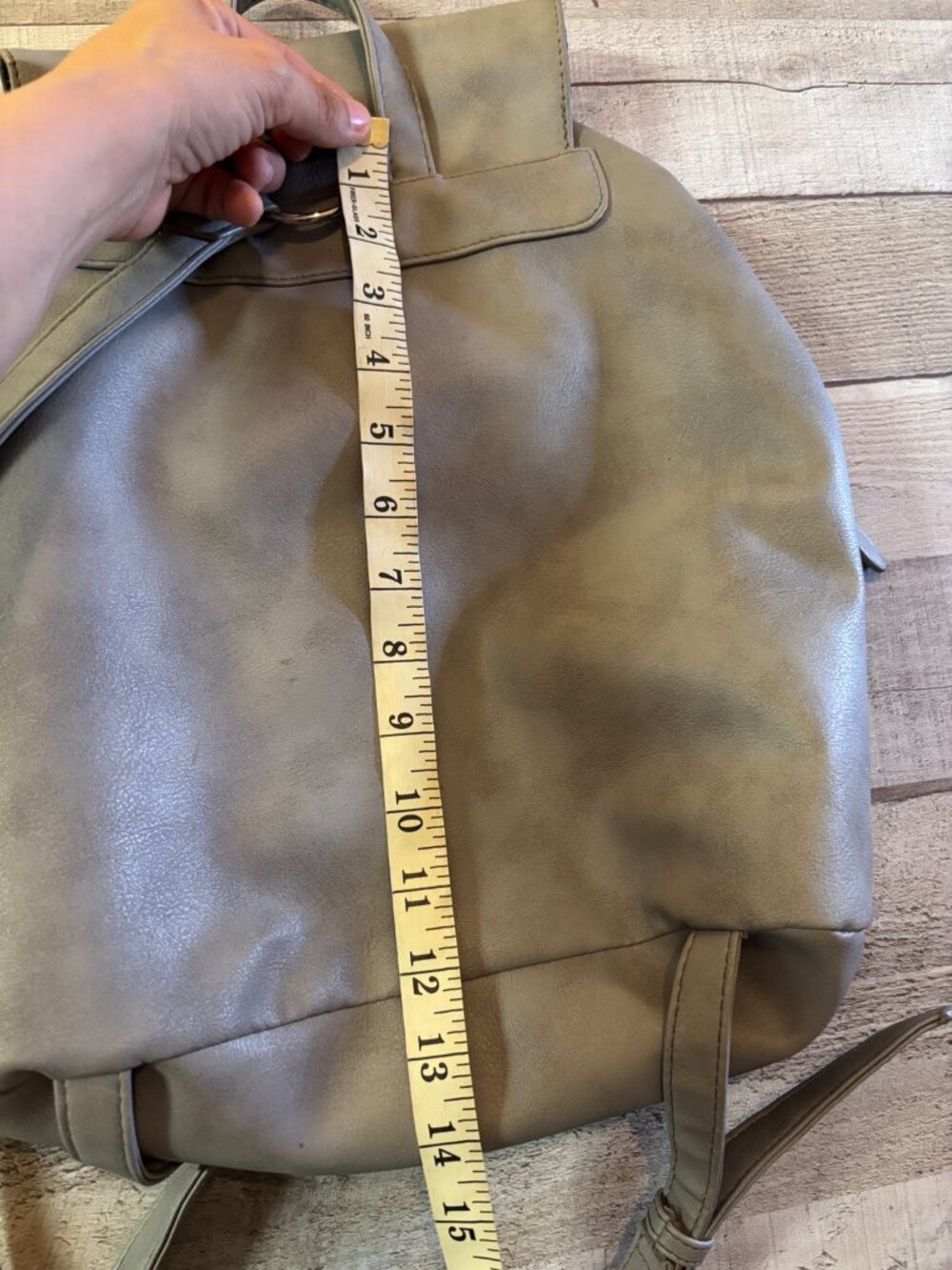 Leatherette Drawstring Backpack - Women's Casual Backpack - Picture 8 of 10
